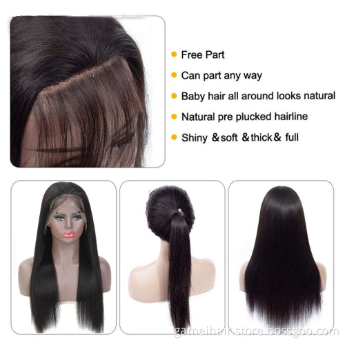 Wholesale 4x4 Lace Frontal Closure wig Virgin Brazilian Cutical Aligned Human Hair Cheap Full HD lace Front Wig For Black Women